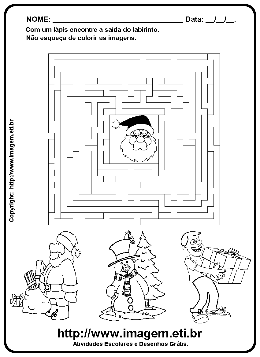 Labirinto de Natal Para Imprimir