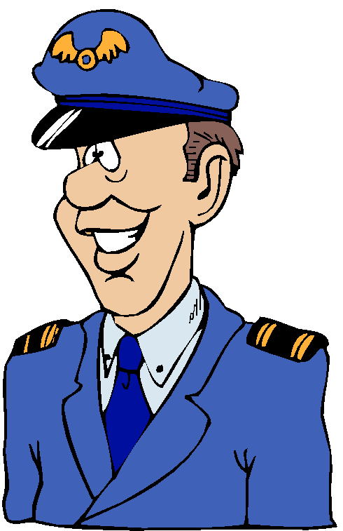 Clipart Comandante de Avião Usando Uniforme