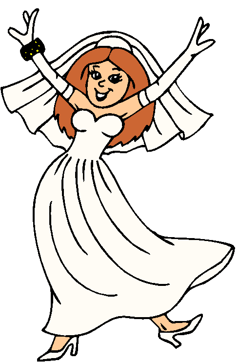 Clipart Mulher Vestida de Noiva, Felicidade do Casamento