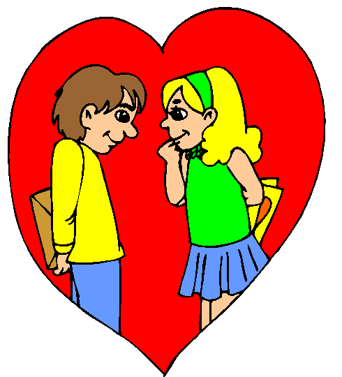 Clipart Jovens Namorados, Coração