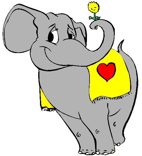 Clipart Elefante Romântico