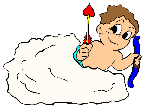 Clipart Cupido Escondido em Uma Nuvem
