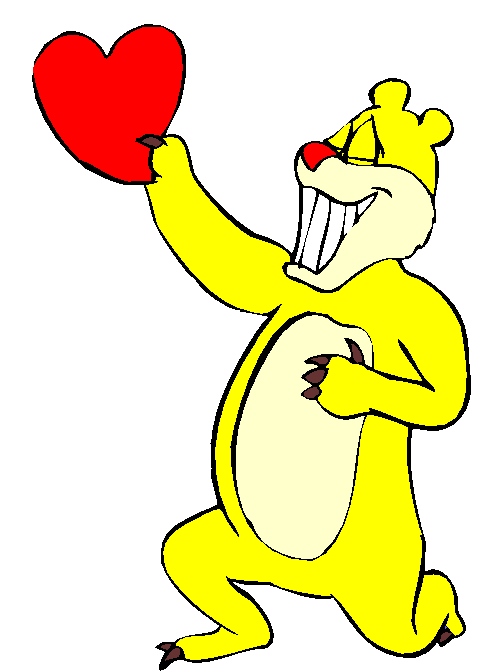 Clipart Urso Amarelo Segurando Um Coração