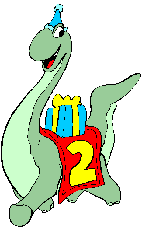 Clipart Dinossauro, Número Dois, 2