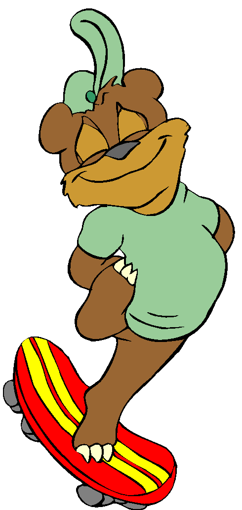 Clipart Urso de Skate