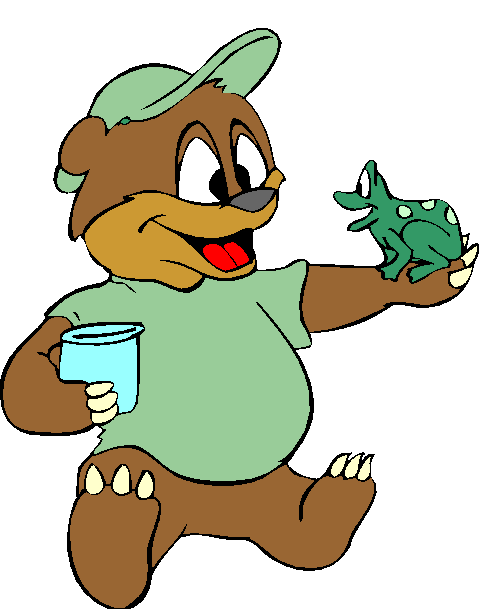 Clipart Urso Segurando Um Sapo Verde
