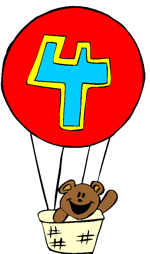 Clipart Ursinho Voando de Balão, Número 4