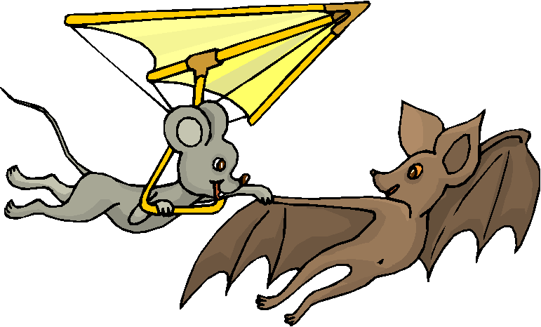 Clipart Morcego Voando em Asa Delta