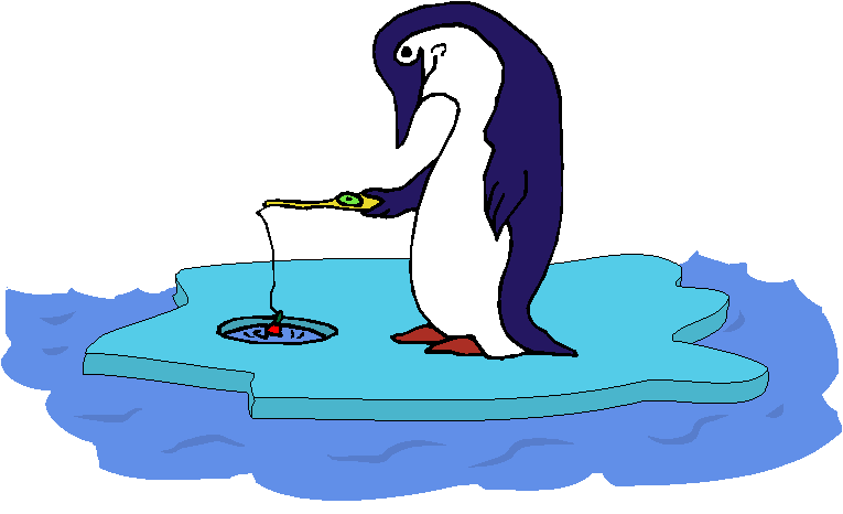 Clipart Pinguim Pescador