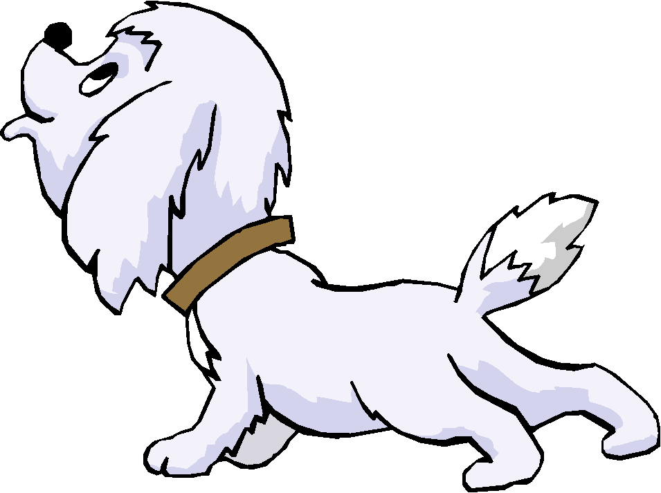 Clipart Cachorro Branco com Coleira