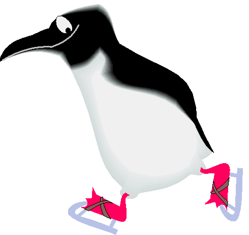 Clipart Pinguim Patinando