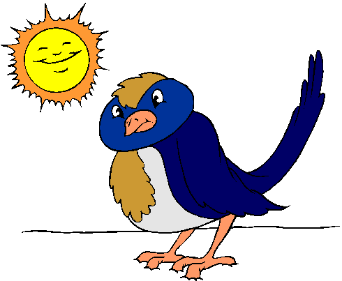 Clipart Pássaro Azul No Sol