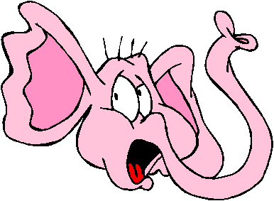 Elefante Cor de Rosa Assustado