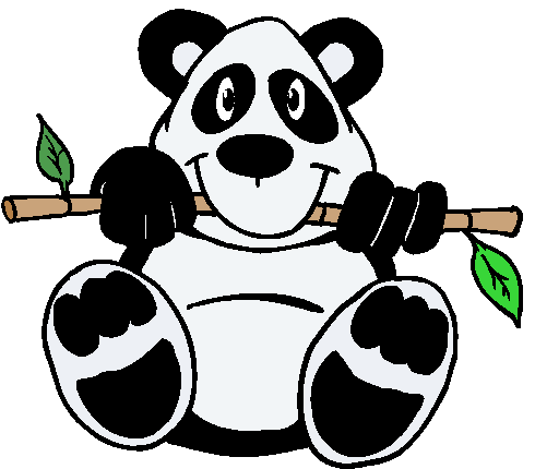 Clipart Panda Comendo Bambu