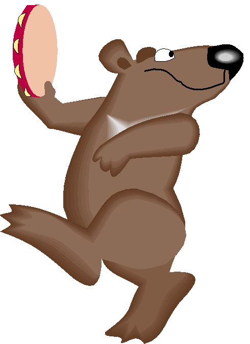 Clipart Urso Tocando Pandeiro