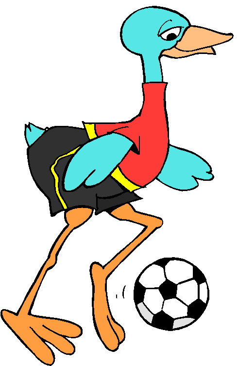 Clipart Avestruz Jogando Futebol