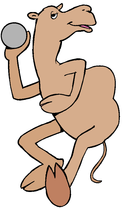Clipart Camelo em Arremesso de Peso