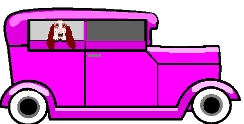 Clipart Cachorro Dentro de Carro Antigo Rosa