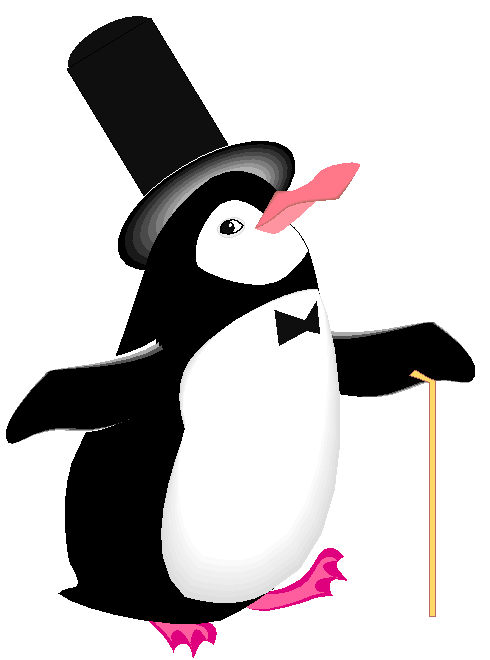 Clipart Pinguim de Cartola e Fraque
