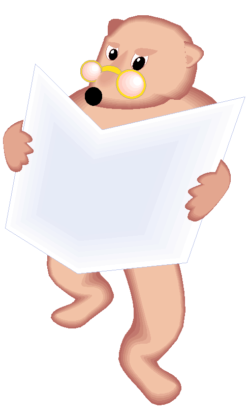 Clipart Urso Usando Óculos e Lendo