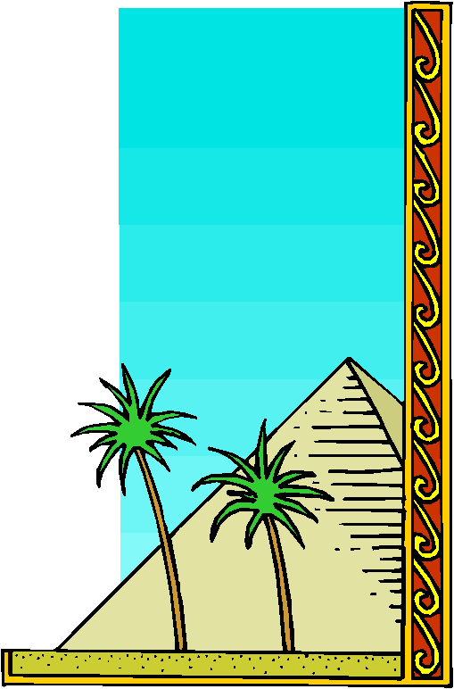 Clipart Pirâmide, Deserto, Coqueiro
