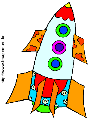 Clipart Foguete Colorido