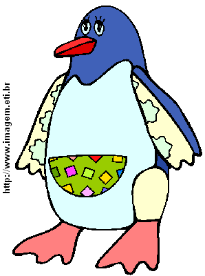 Clipart Pinguim Colorido