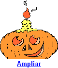 Clipart Abóbora de Halloween Com Vela Acesa