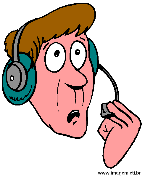 Clipart Homem Assustado Usando Headphone.