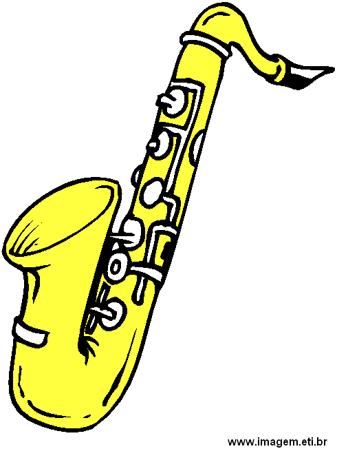 Clipart Saxofone Amarelo.