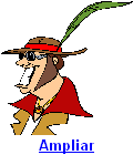 Caricatura de Homem Usando Chapéu Com Pena Verde