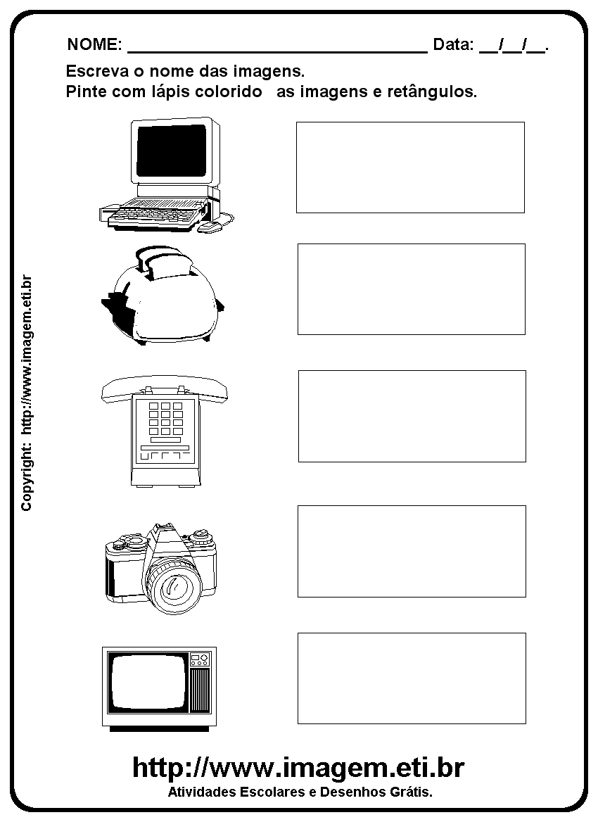 Atividade Para Imprimir de Escrever os Nomes dos Eletrônicos