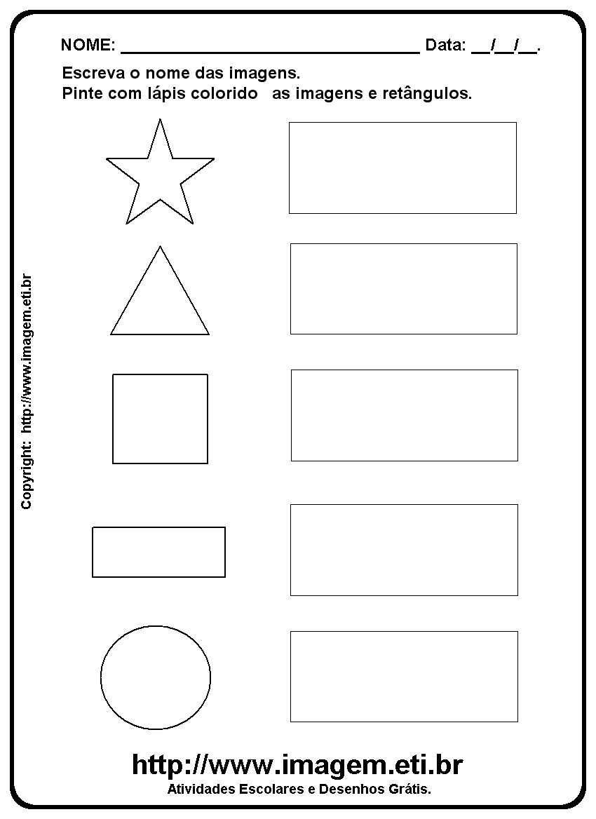 Atividade Para Imprimir de Escrever os Nomes das Figuras Geométricas