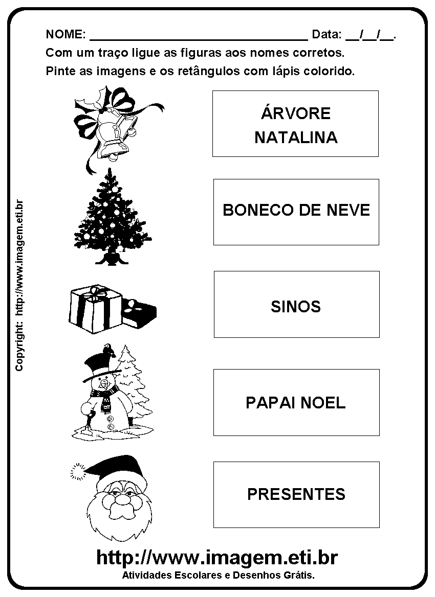 Atividade Para Imprimir de Ligar e Pintar Sobre o Natal