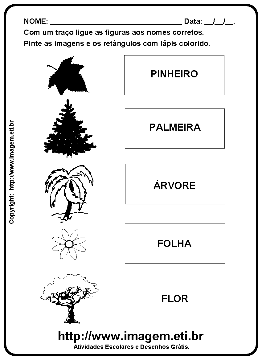 Atividade Para Imprimir de Ligar e Pintar Natureza