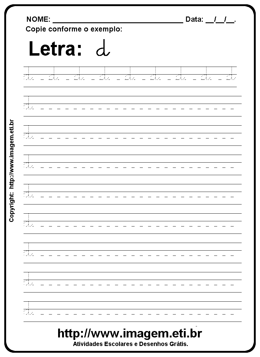 Atividade Pontilhada Para Imprimir com a Letra D