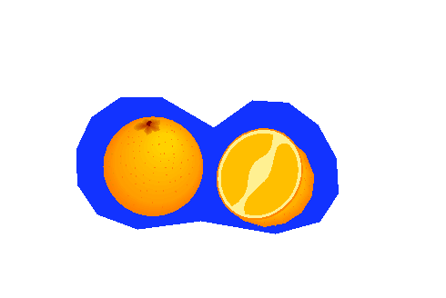 Clipart Laranja Cortada ao Meio