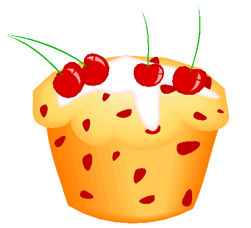 Clipart Bolinho com Cerejas