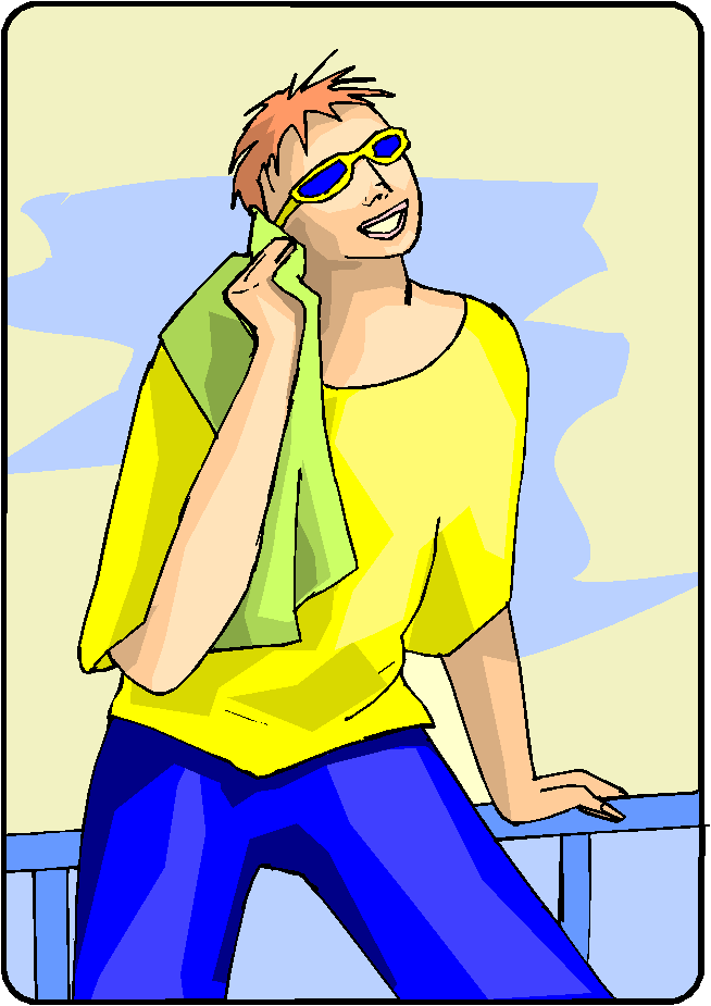 Clipart Jovem Alegre, Fundo Amarelo