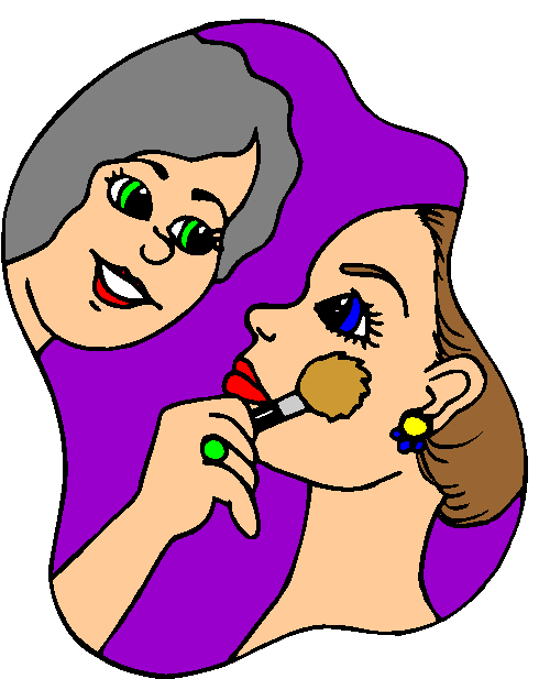 Clipart Maquiagem, Noiva Sendo Maquiada