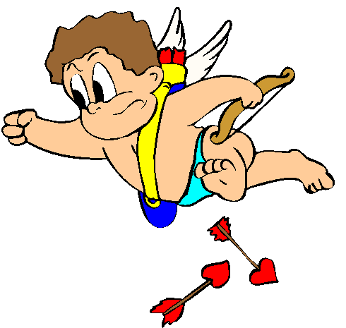 Clipart Cupido Distribuindo Flechadas Com Pontas de Corações