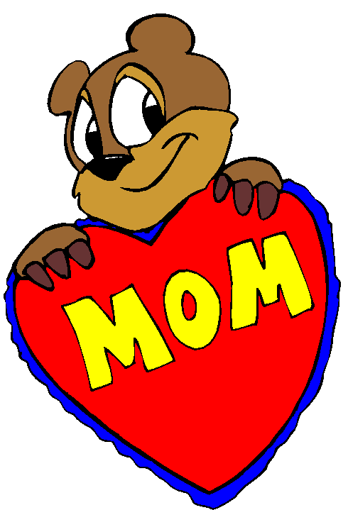 Clipart Urso, Coração, Mom
