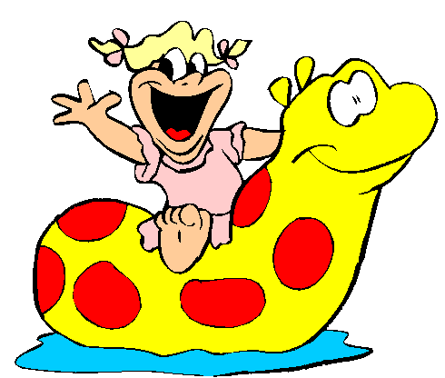 Clipart Menina Brincando Sobre Uma Bóia Flutuante