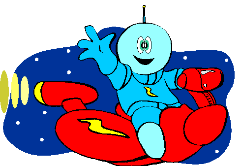 Clipart Astronauta Voando Pelo Espaço em Uma Nave Espacial