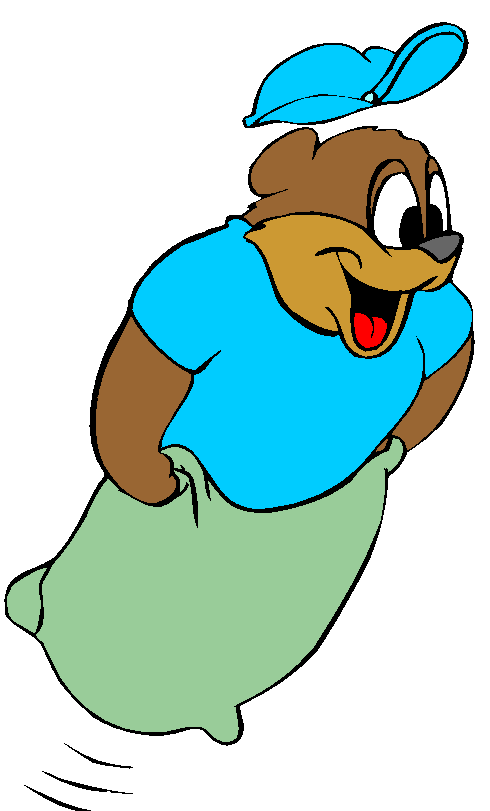 Clipart Urso Na Brincadeira da Corrida do Saco