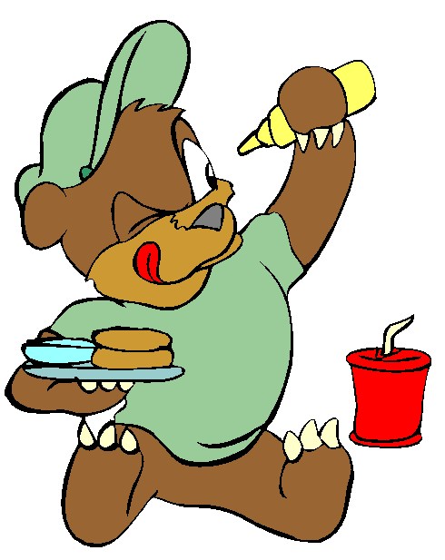 Clipart Ursinho, Lanche, Mostarda