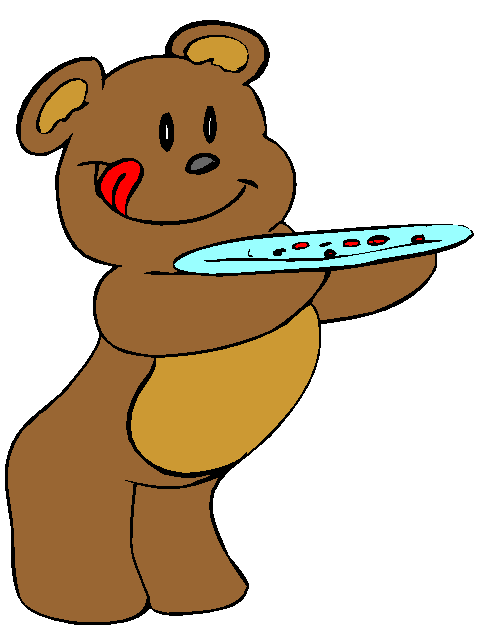 Clipart Ursinho Com Bandeja de Doces