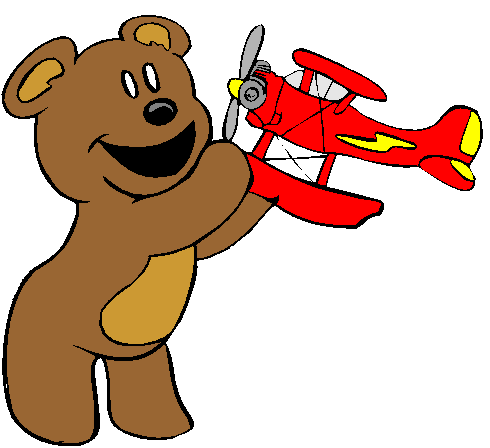 Clipart Ursinho, Avião de Brinquedo