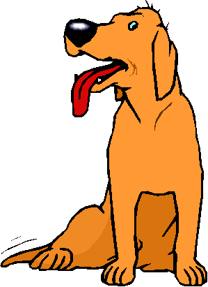 Clipart Cachorro Laranja Com Lingua de Fora