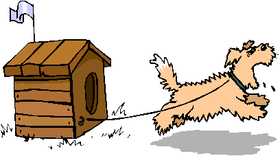 Clipart Cachorro Preso à Sua Casinha